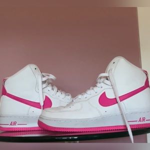 Used Nike Air Force 1 High 'White Fuchsia' Sneakers Women's Size 9